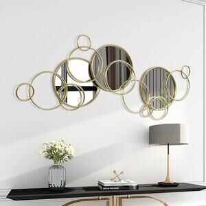 Joudia Gold Multi Round Wall Mirror Decor 48 x19 in